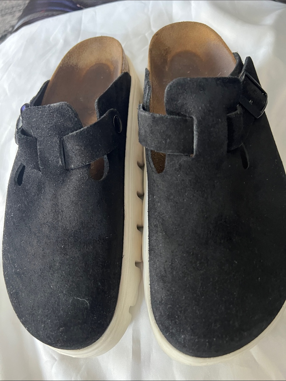 Papillio Black Suede Slip-On Clogs - Picture 7 of 8
